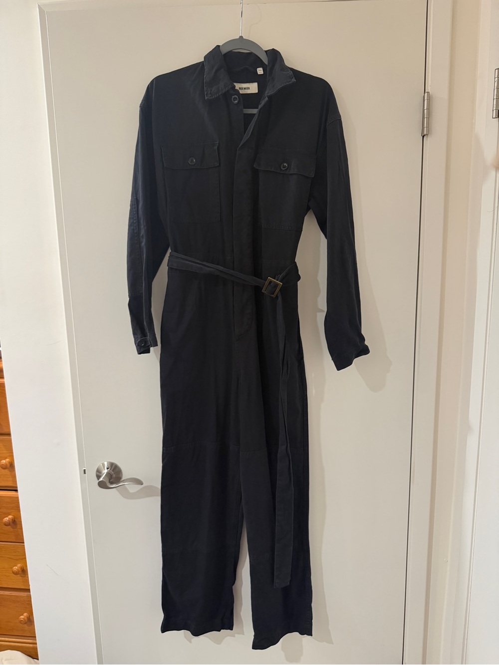 Buck Mason 100% Cotton Baja Twill Studio Jumpsuit in Black